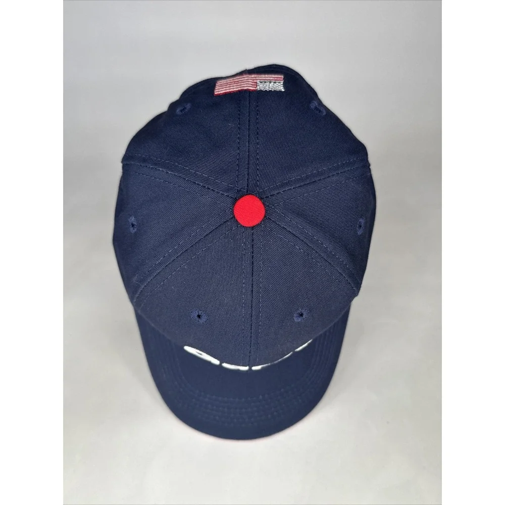 Garst Seed Baseball Hat Adult Blue Strapback Hook Loop American Flag Agriculture